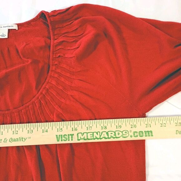 Banana Republic Scoop Neck Short Sleeve Knit Top L Blousy Coral - Picture 7 of 8